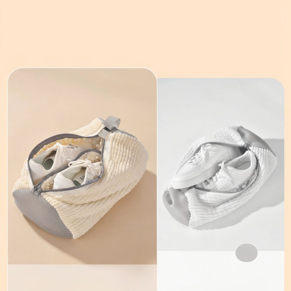 Sneaker Protector - ถุงตาข่ายหนาพิเศษสำหรับทำความสะอาดรองเท้า ถุงถนอมผ้าทรงกระบอก ทนทาน สำหรับรองเท้าผ้าใบ รองเท้าเทนนิส ปลอดภัยสำหรับซักเครื่อง